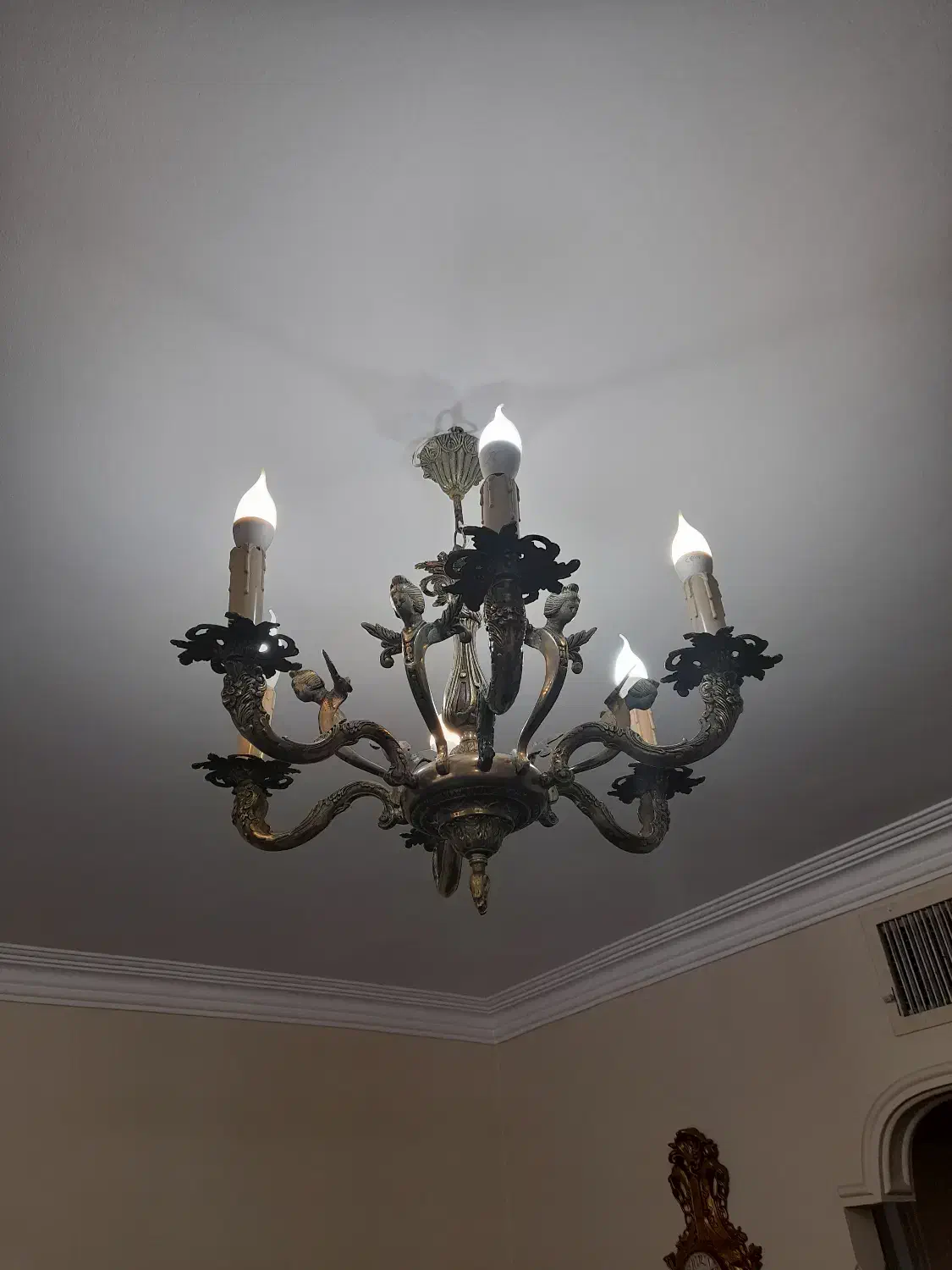 لوستر 6 شاخه برنزی|لوستر و چراغ آویز|تهران, دانشگاه شریف|دیوار