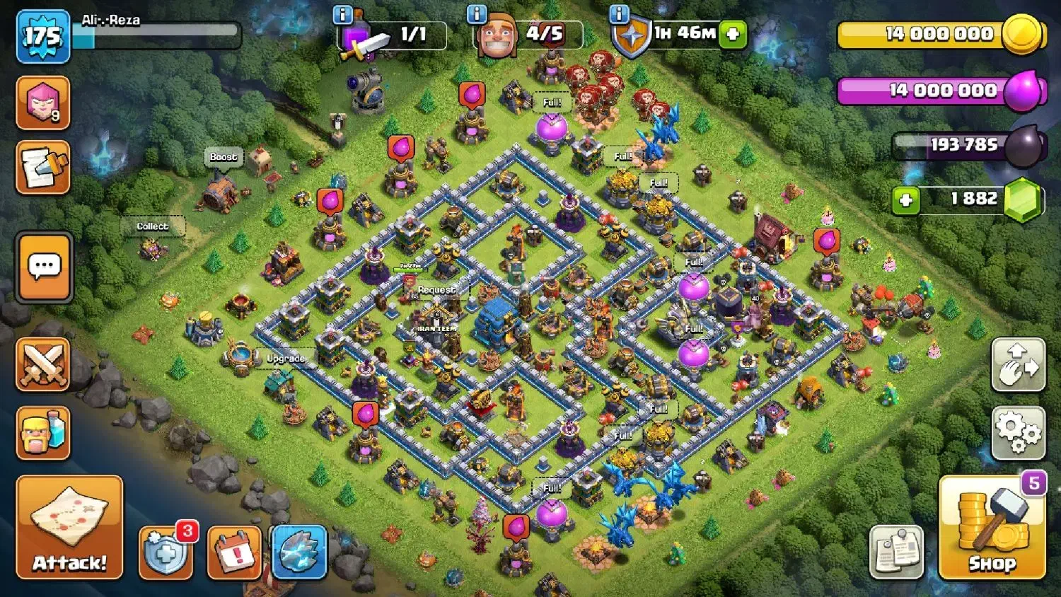 اکانت تان ۱۲ لول ۱۷۵ فول مکث|کنسول، بازی ویدئویی و آنلاین|قم, شهرک امام حسین|دیوار