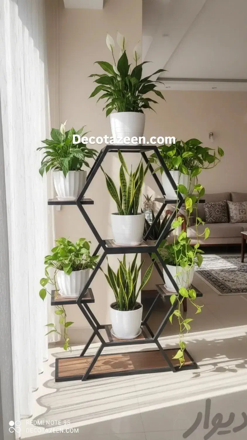 پایه گلدان استند گلدان فلزی مدل کندو پلاسpvc ضدآب|گل و گیاه طبیعی|تهران, افسریه جنوبی|دیوار