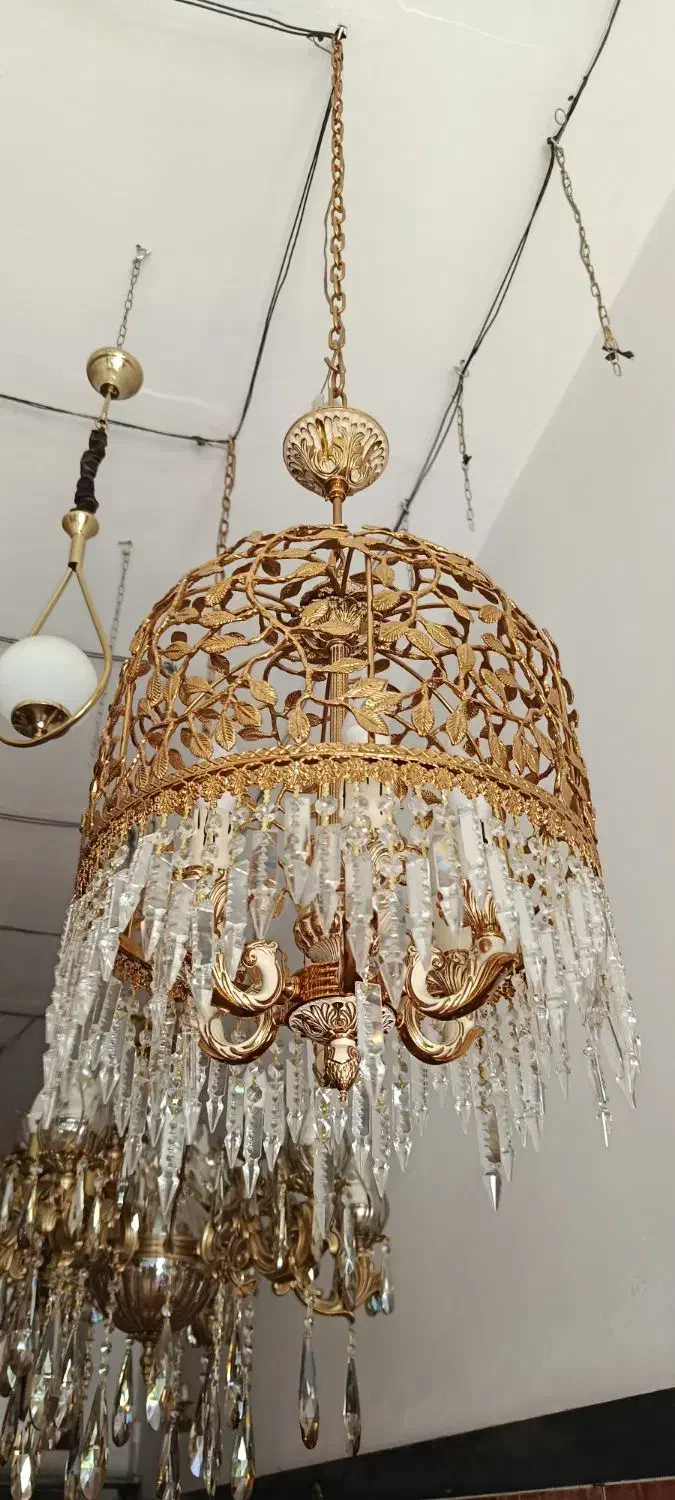 لوستر تمام برنز طرح قفس برند نورسازان|لوستر و چراغ آویز|تکاب, |دیوار