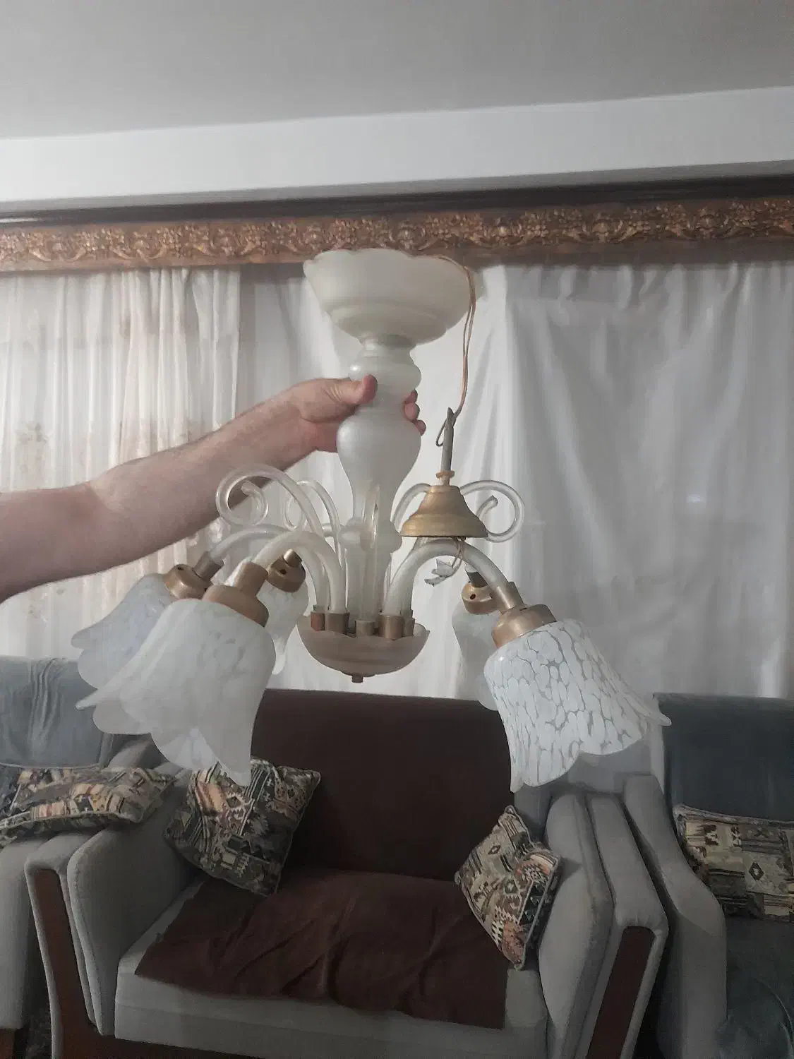 لوستر۵شاخه سالم سالم قیمت مناسب|لوستر و چراغ آویز|کرج, کیانمهر|دیوار