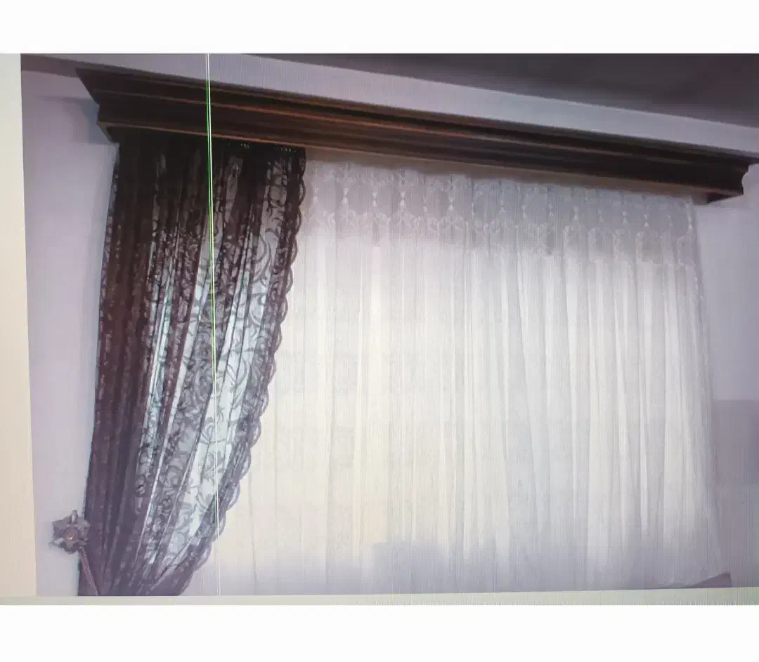 ۲ عدد پرده با کتیبه چوبی زیبا|پرده، رانر، رومیزی|آمل, |دیوار