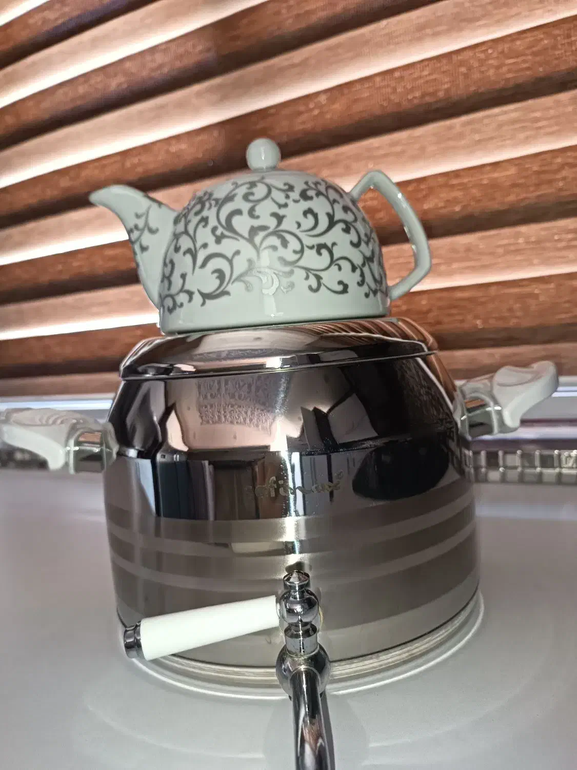 کتری قوری سافینوکس سه خط ترک|قوری، کتری، قهوهساز دستی|بندر انزلی, سی متری|دیوار