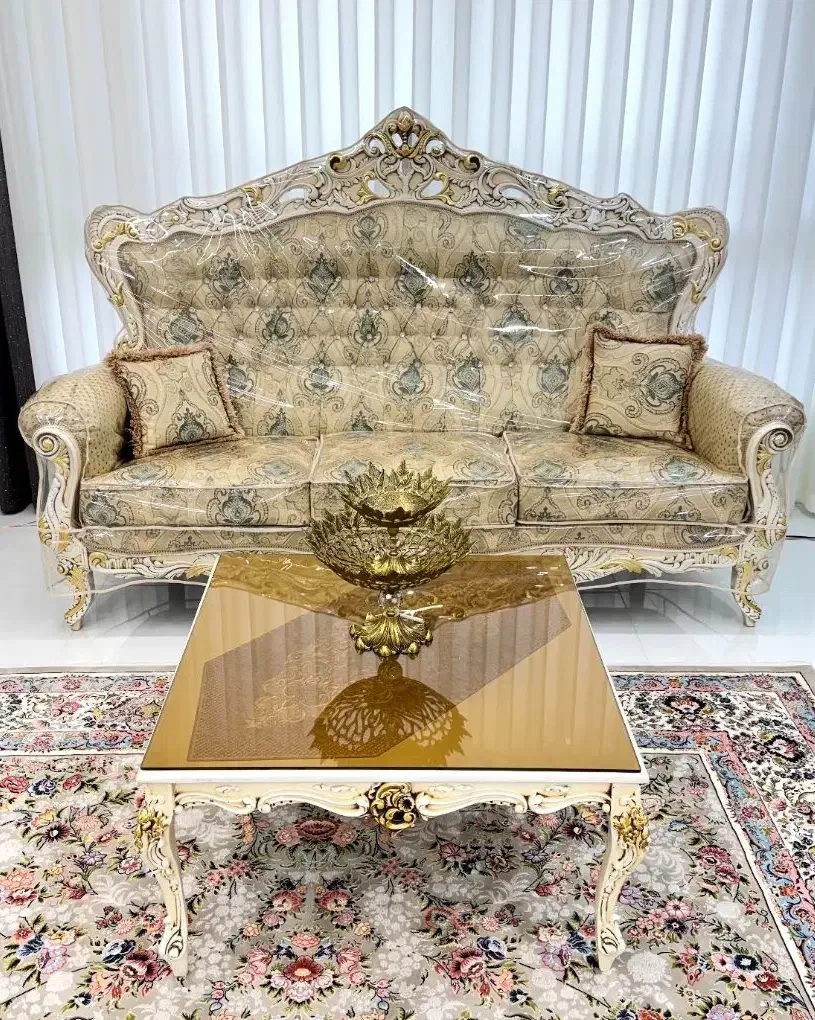 مبلمان استیل سلطنتی ۹نفره شرکتی|مبلمان خانگی و میز عسلی|همدان, |دیوار