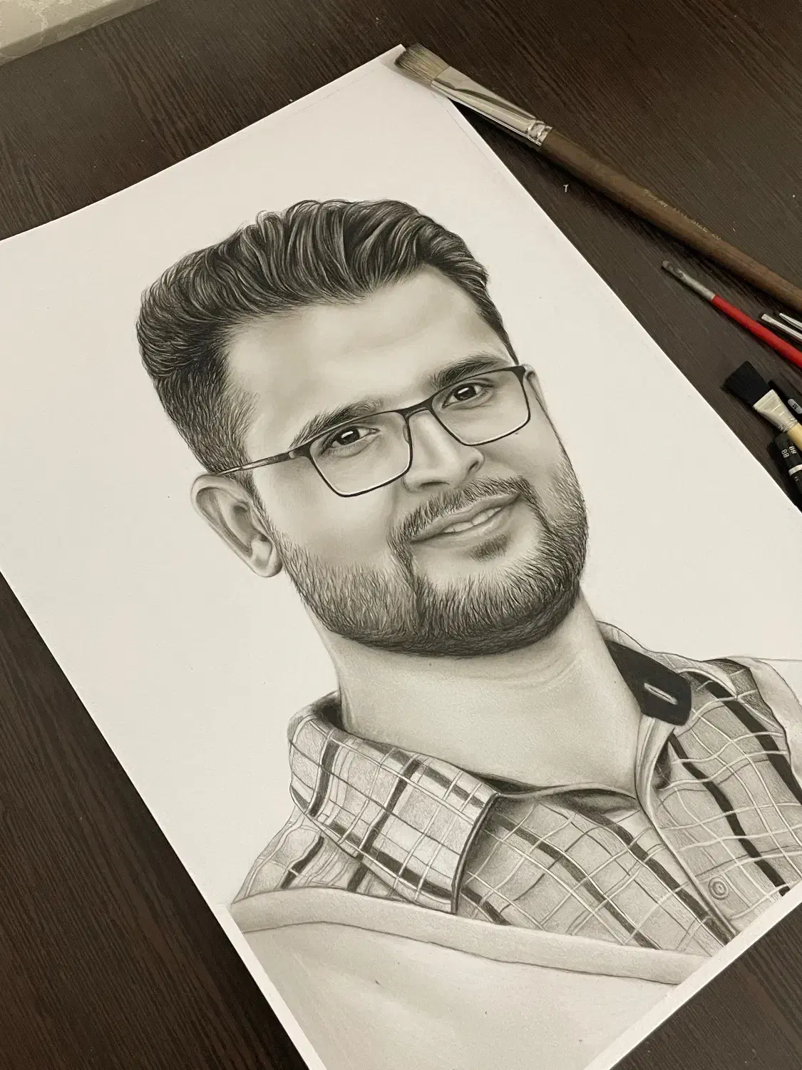 نقاشی سیاه قلم|تابلو، نقاشی، عکس|قم, بنیاد|دیوار