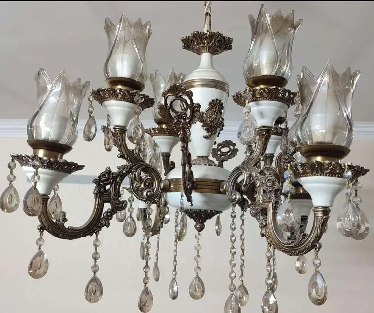 لوستر سرامیک برنز سلطنتی|لوستر و چراغ آویز|مشهد, شهرآرا|دیوار