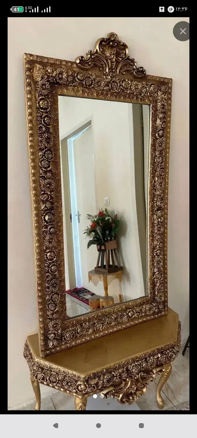 آینه کنسول و بوفه یک بار هم استفاده نشده|بوفه، ویترین، کنسول|دهدشت, |دیوار