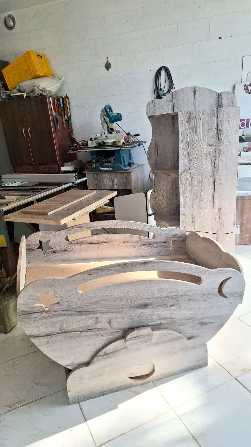 کمد و تخت بچه نوزاد mdf|تخت و صندلی بچه|نجفآباد, ویلاشهر|دیوار