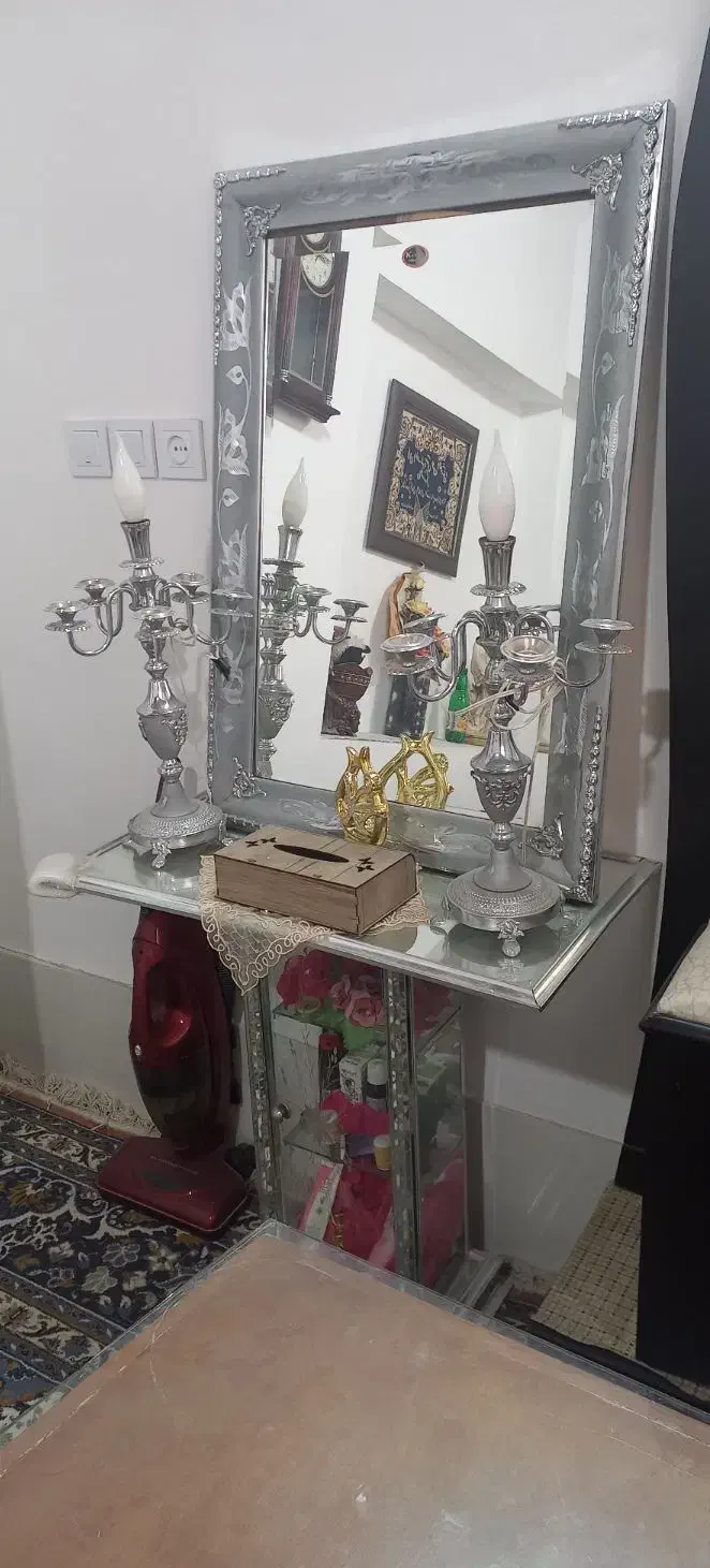 آینه و شمعدون|صنایع دستی و سایر لوازم تزئینی|شیروان (خراسان), |دیوار