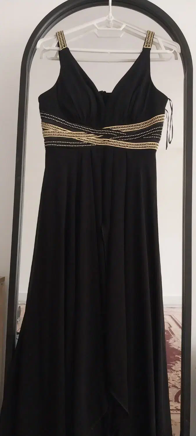 لباس مجلسی حریر بلند مشکی|لباس|گنبد کاووس, |دیوار