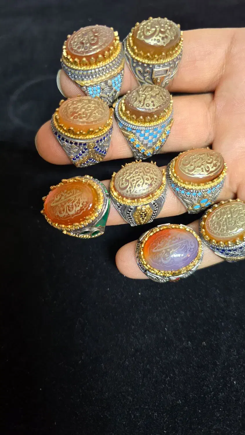 انگشترهای نقره عقیق یمنی|جواهرات|قم, یزدانشهر|دیوار