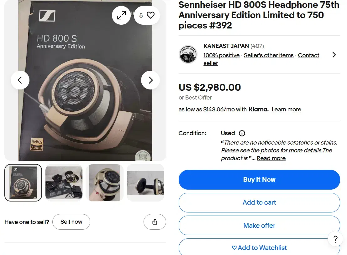 هدفون سنهایزر Sennheiser HD800s Gold 75th AE|سیستم صوتی خانگی|تهران, فرمانیه|دیوار