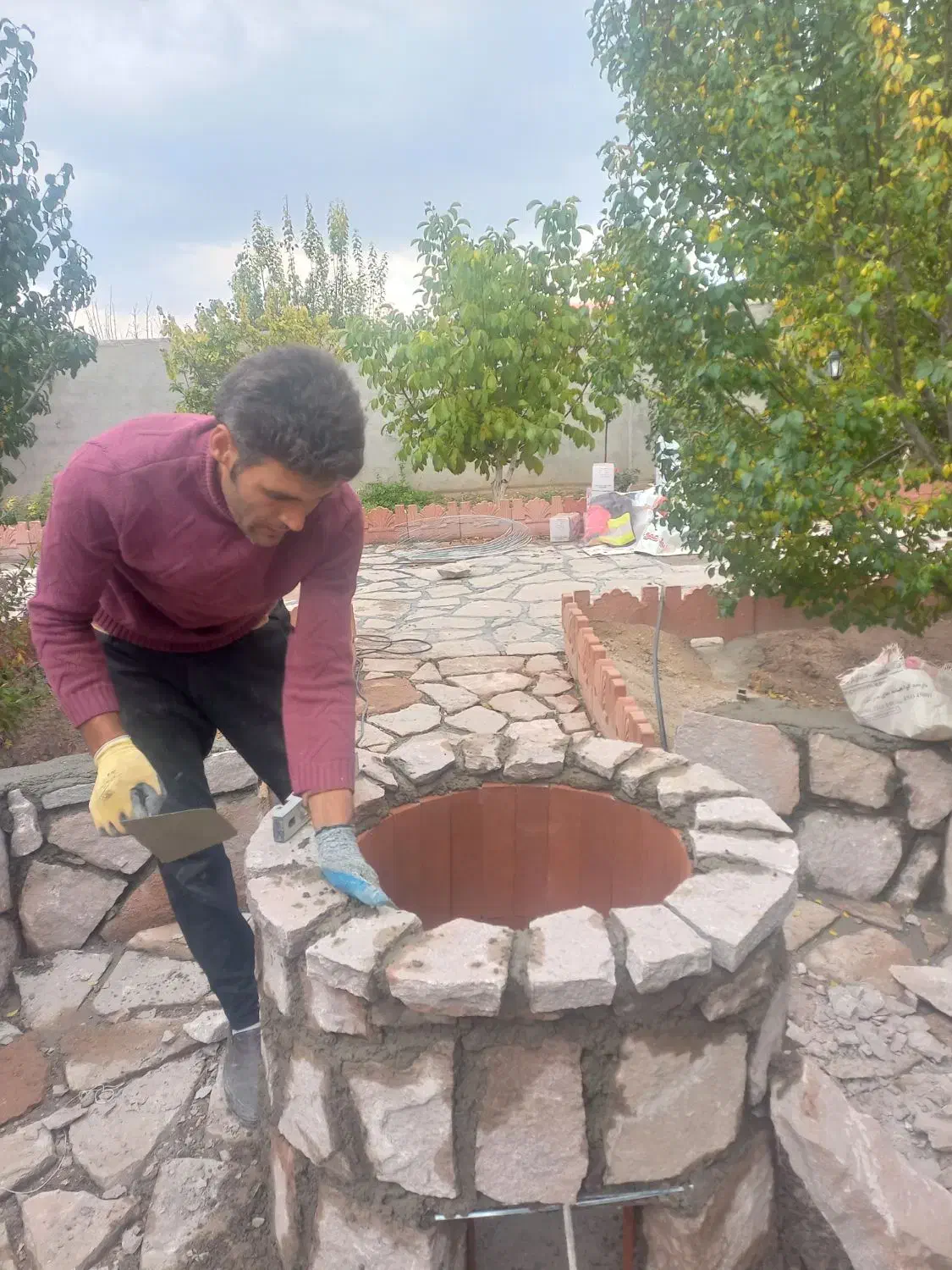 انواع کارهای بنایی بلوک سفال سنگ|خدمات پیشه و مهارت|باسمنج, |دیوار