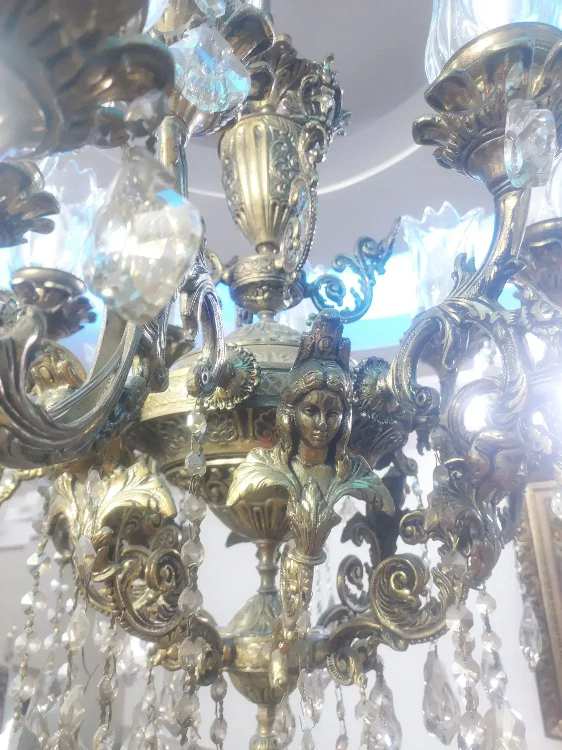 لوستر تمام برنز سنگین|لوستر و چراغ آویز|قم, حنیف نژاد|دیوار