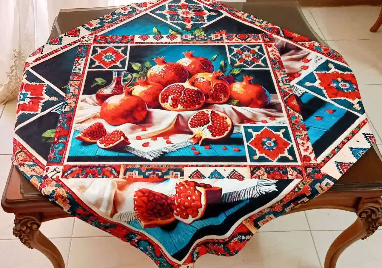 رومیزی یلدا انار فقط عمده|پرده، رانر، رومیزی|اراک, |دیوار