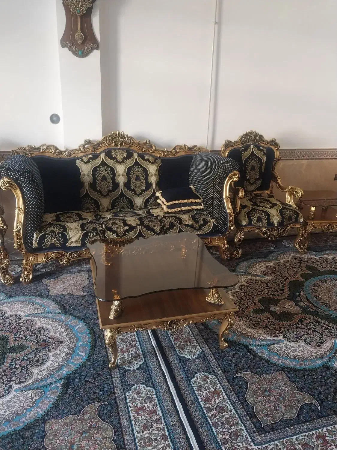 مبل سلطنتی ۹ نفره درحد نو|مبلمان خانگی و میز عسلی|افشار, |دیوار