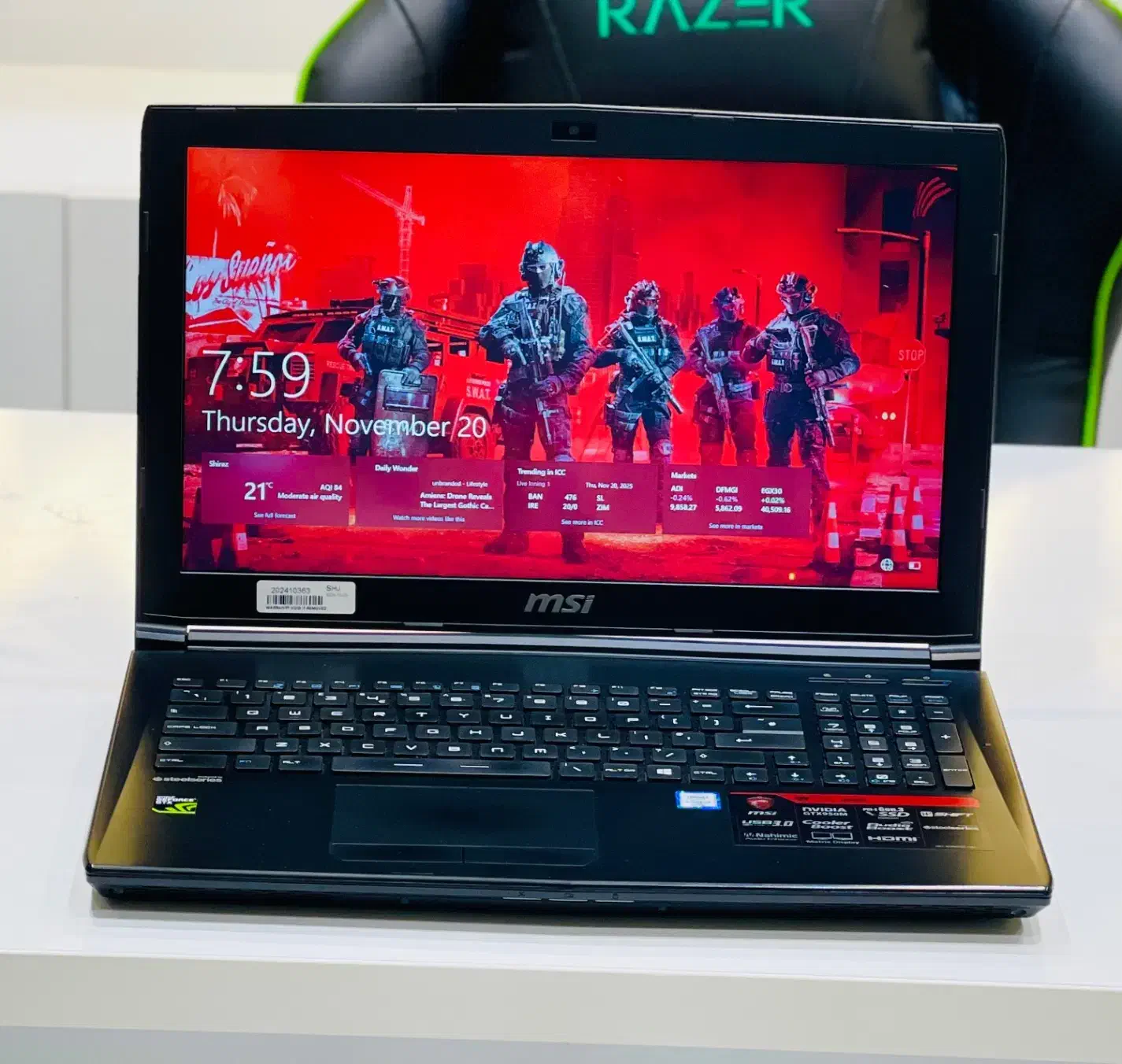 لپتاپ MSI G62 گیمینگ / i7 6700HQ / کارت گرافیک GTX|رایانه همراه|شیراز, عفیف‌آباد|دیوار