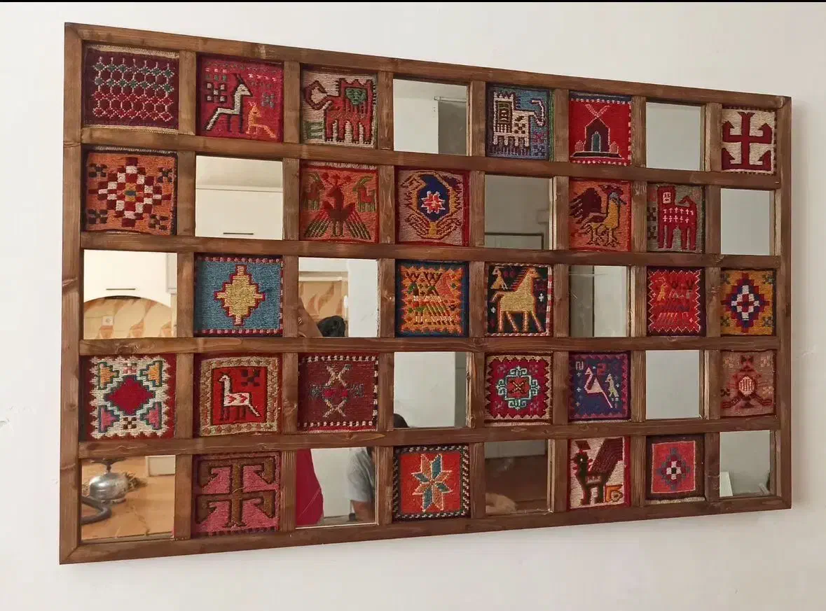 آینه طرح قالی  آینه دکوری سنتی|آینه|کرمان, |دیوار