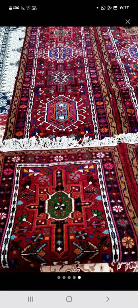 یک جفت فرش کناره دستبافت تازه دپرداخت شده|فرش|میانه, |دیوار