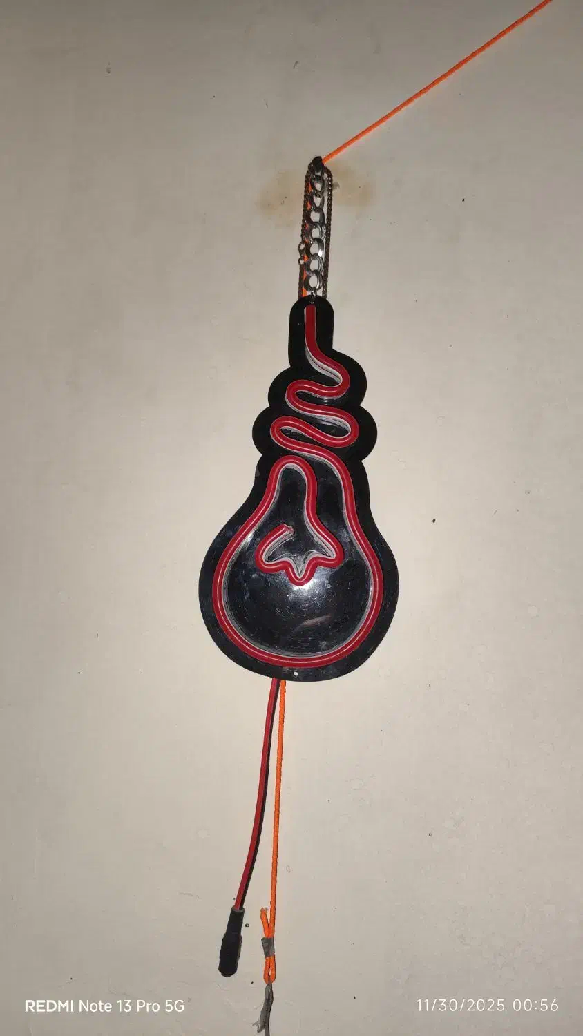 نعون رنگ قرمز با آدابتور برق|لامپ و چراغ|محمدیه-قزوین, |دیوار