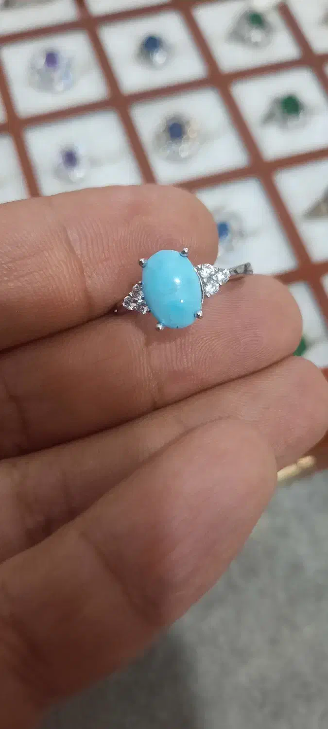 انگشتر فیروزه زنانه آبکاری رادیوم|جواهرات|بابل, |دیوار