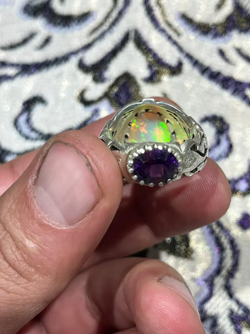 انگشتر نقره اوپال|جواهرات|کرج, شهرک بنفشه|دیوار