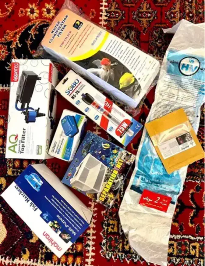 تمام تجهیزات آکواریوم + شیشه آکواریوم رایگان|ماهی|مرودشت, ابوذر شمالی|دیوار