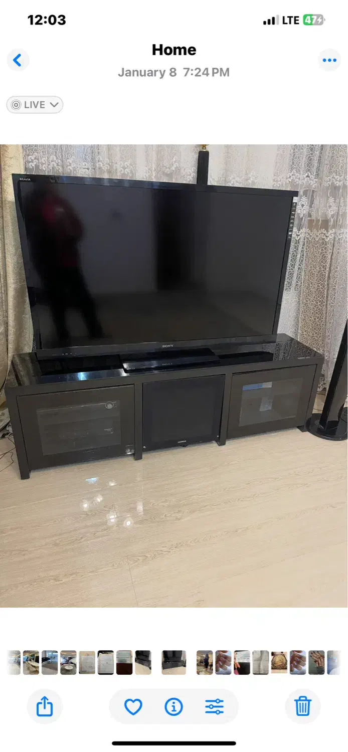 میز تلویزیون شیشه ای مشکی|میز تلویزیون|فیروزکوه, |دیوار