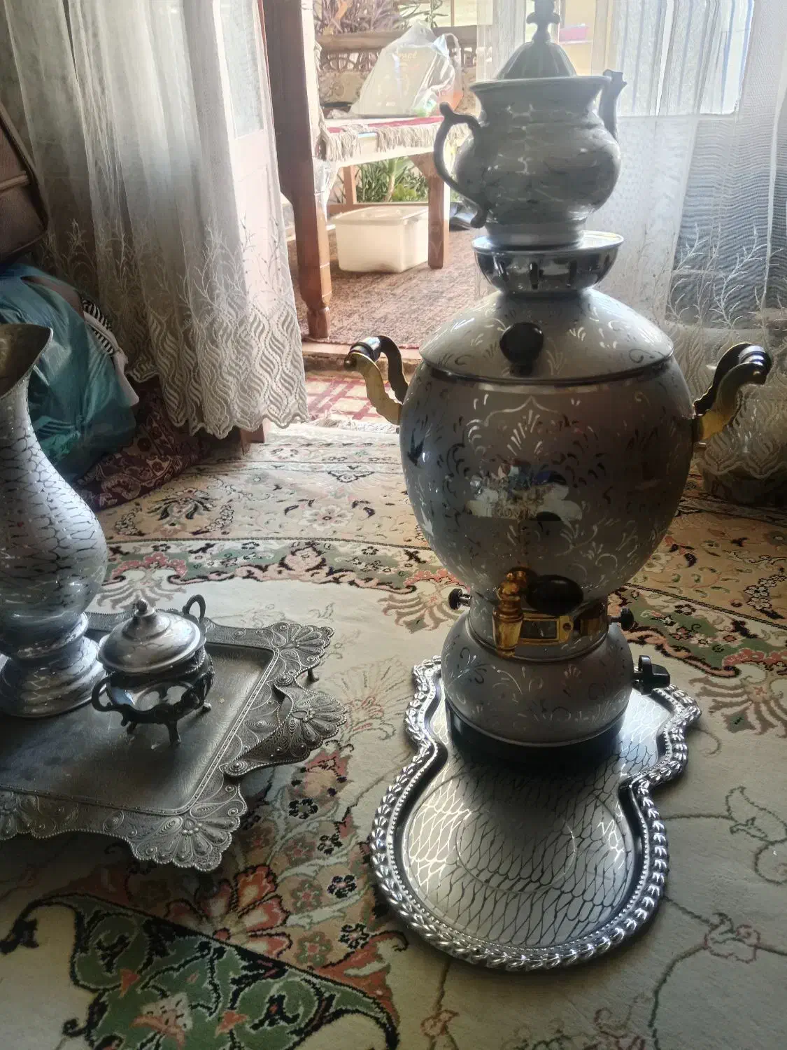 سماور نو. استفاده نشده قدیمی 9لیتری|سماور، چای‌ساز، قهوه‌ساز|نجف‌آباد, شهدای غربی|دیوار