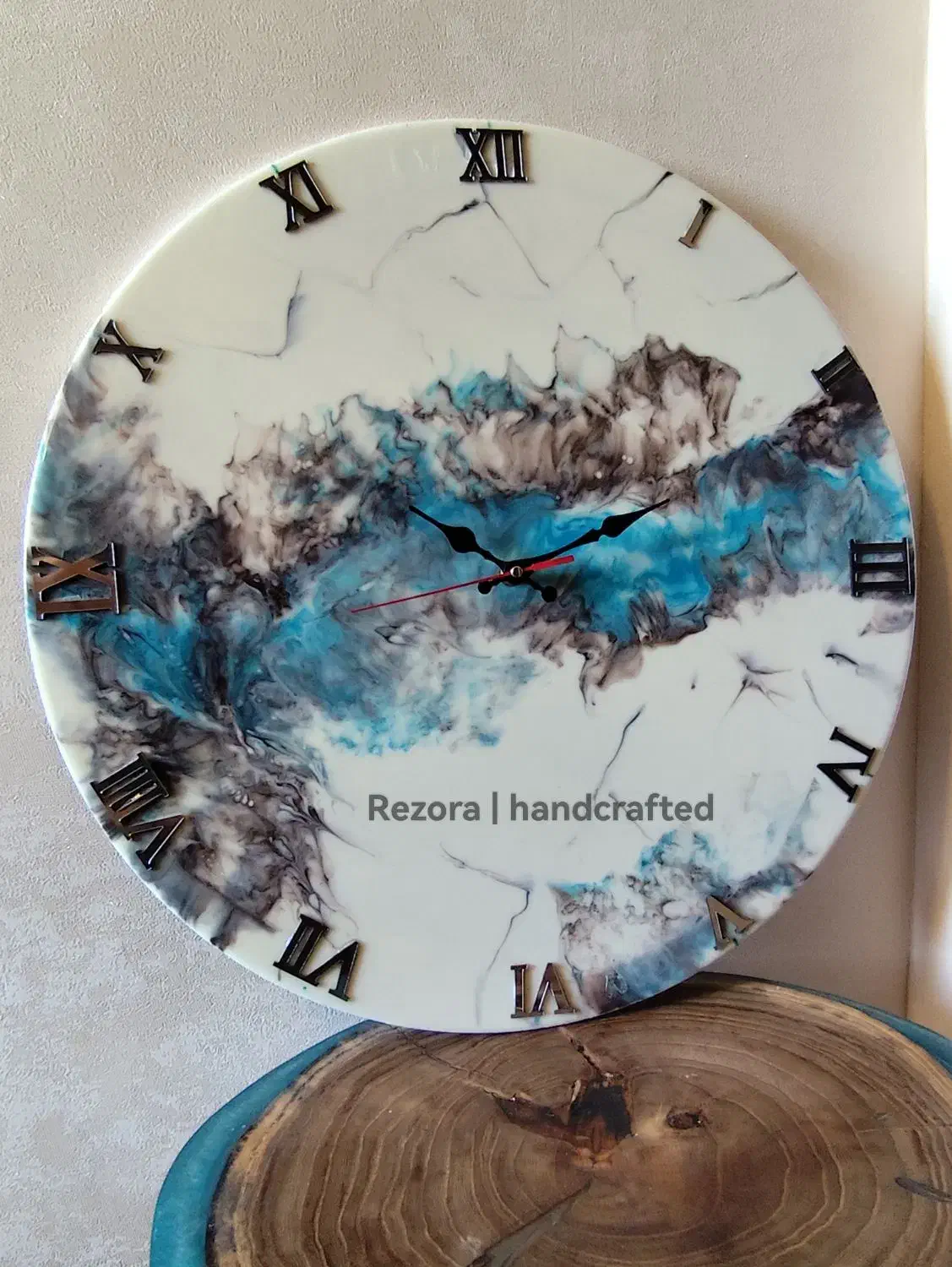 ساعت رزینی دست ساز|ساعت دیواری و تزئینی|یزد, |دیوار