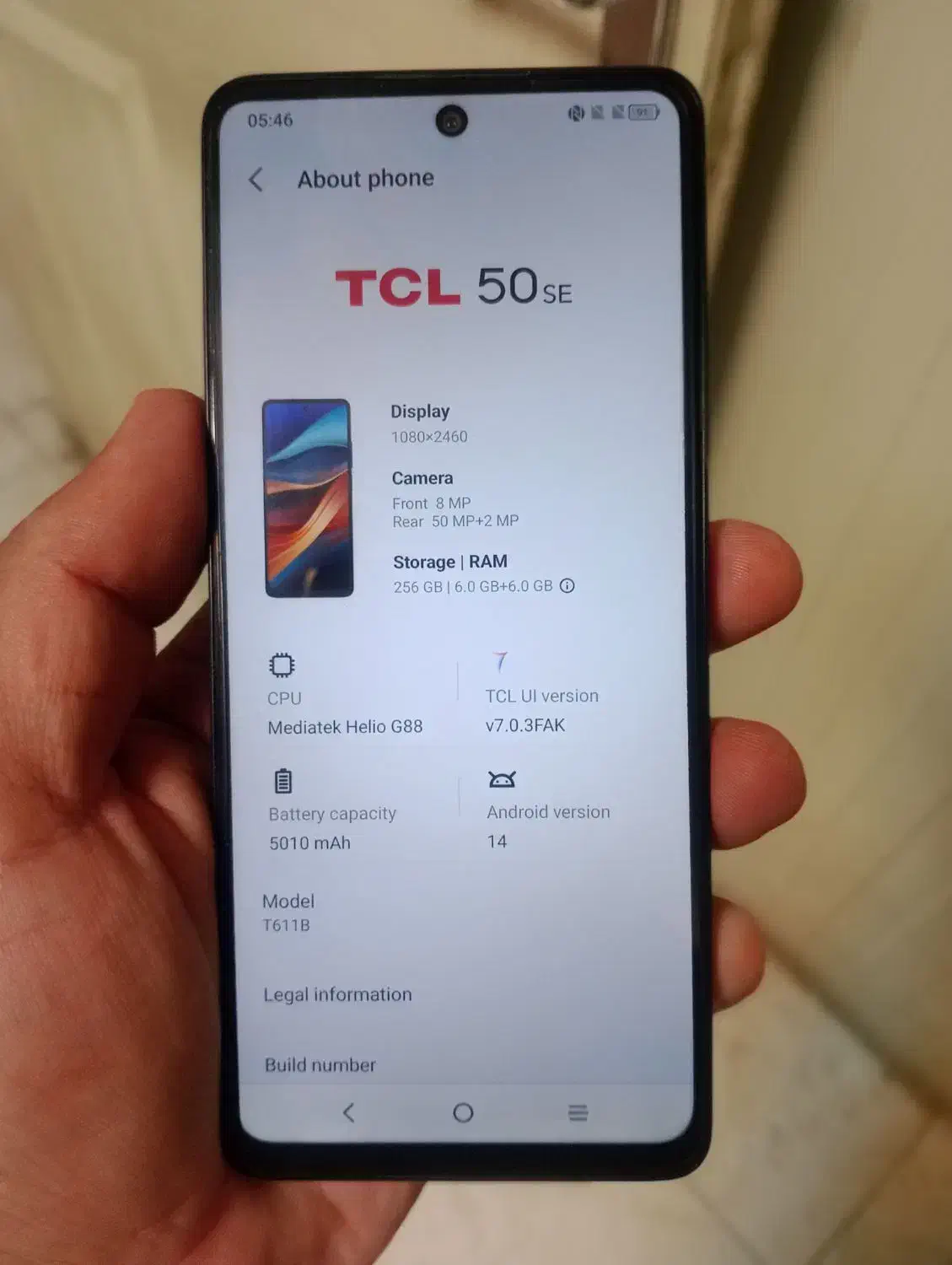 گوشی موبایل TCL50se رم 6+6 حافظه 256|موبایل|تهران, امام حسین|دیوار