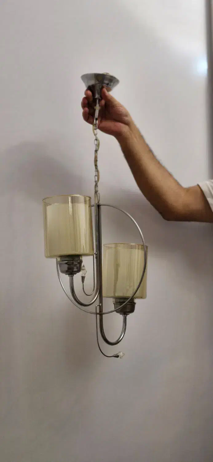 لوستر ۲شاخه با حباب طرح جدید|لوستر و چراغ آویز|تبریز, |دیوار