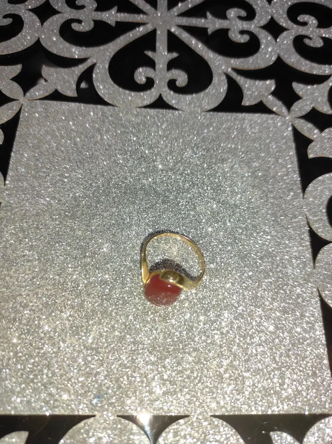 انگشتر طلا،نگین عقیق زیبا|جواهرات|سیرجان, |دیوار