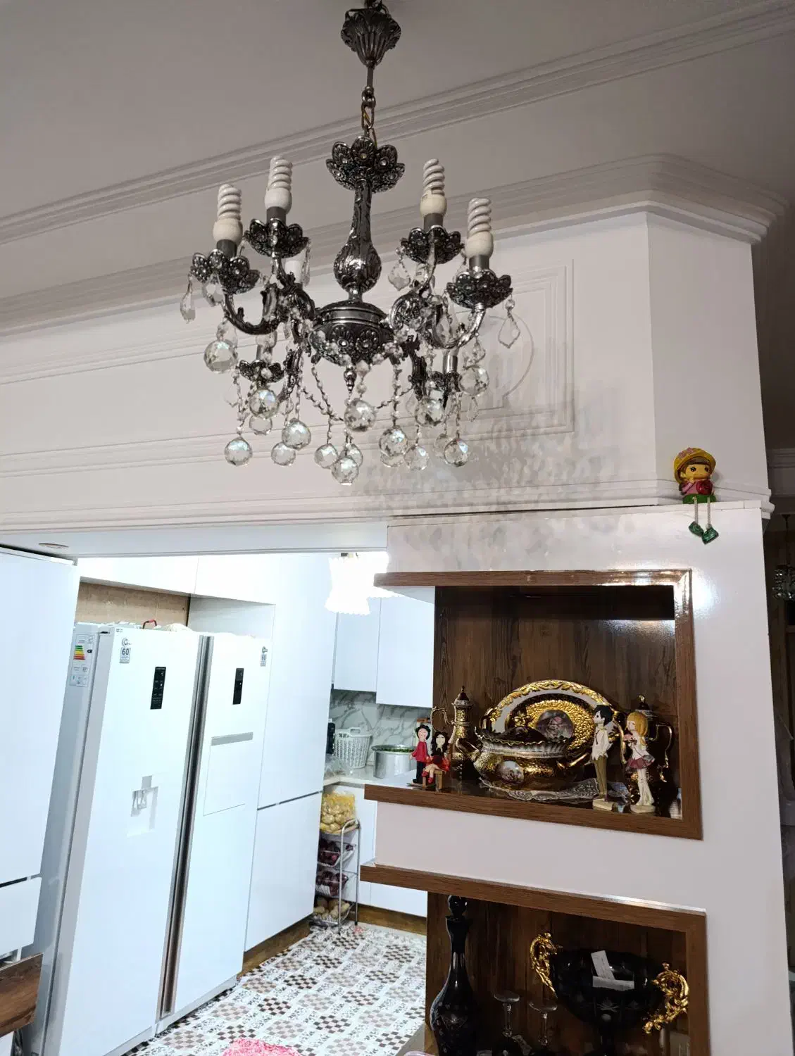 لوستر برنز نقره ای رنگ|لوستر و چراغ آویز|تبریز, |دیوار