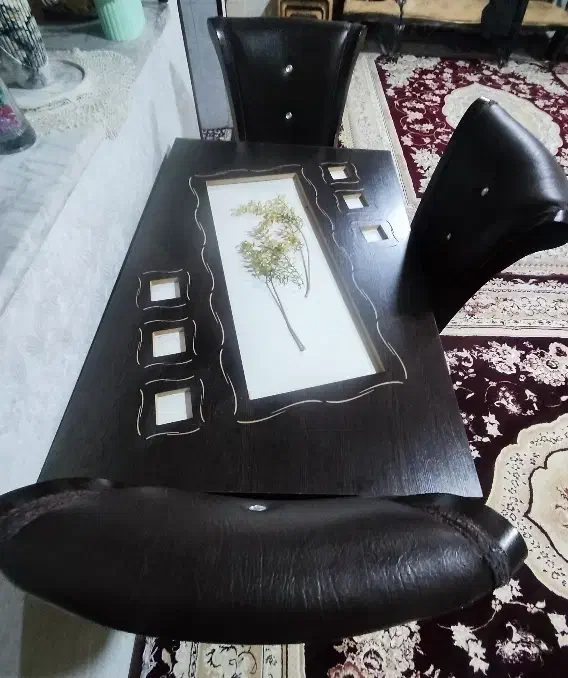 میز و صندلی نهار خوری ۴ نفره|میز و صندلی غذاخوری|خاتم, |دیوار