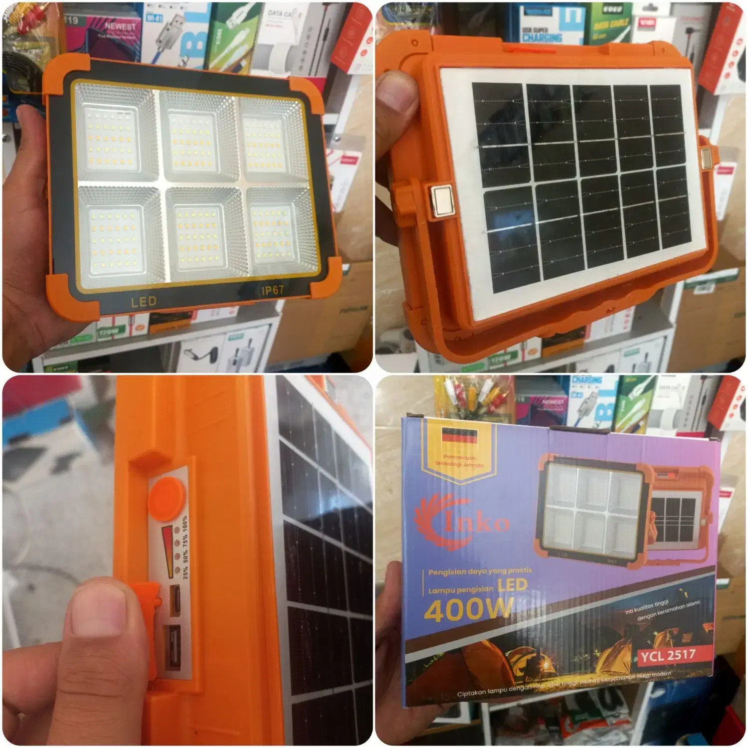 پروژکتور خورشیدی قدرتمند اصل پاوربانک دار ۶ حالته|لامپ و چراغ|تبریز, |دیوار