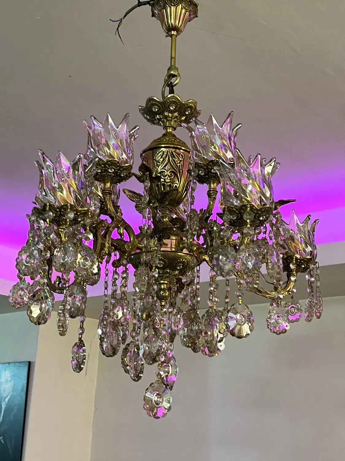 لوستر برنج اصل۵شاخه|لوستر و چراغ آویز|اندیشه, اندیشه فاز ۱|دیوار