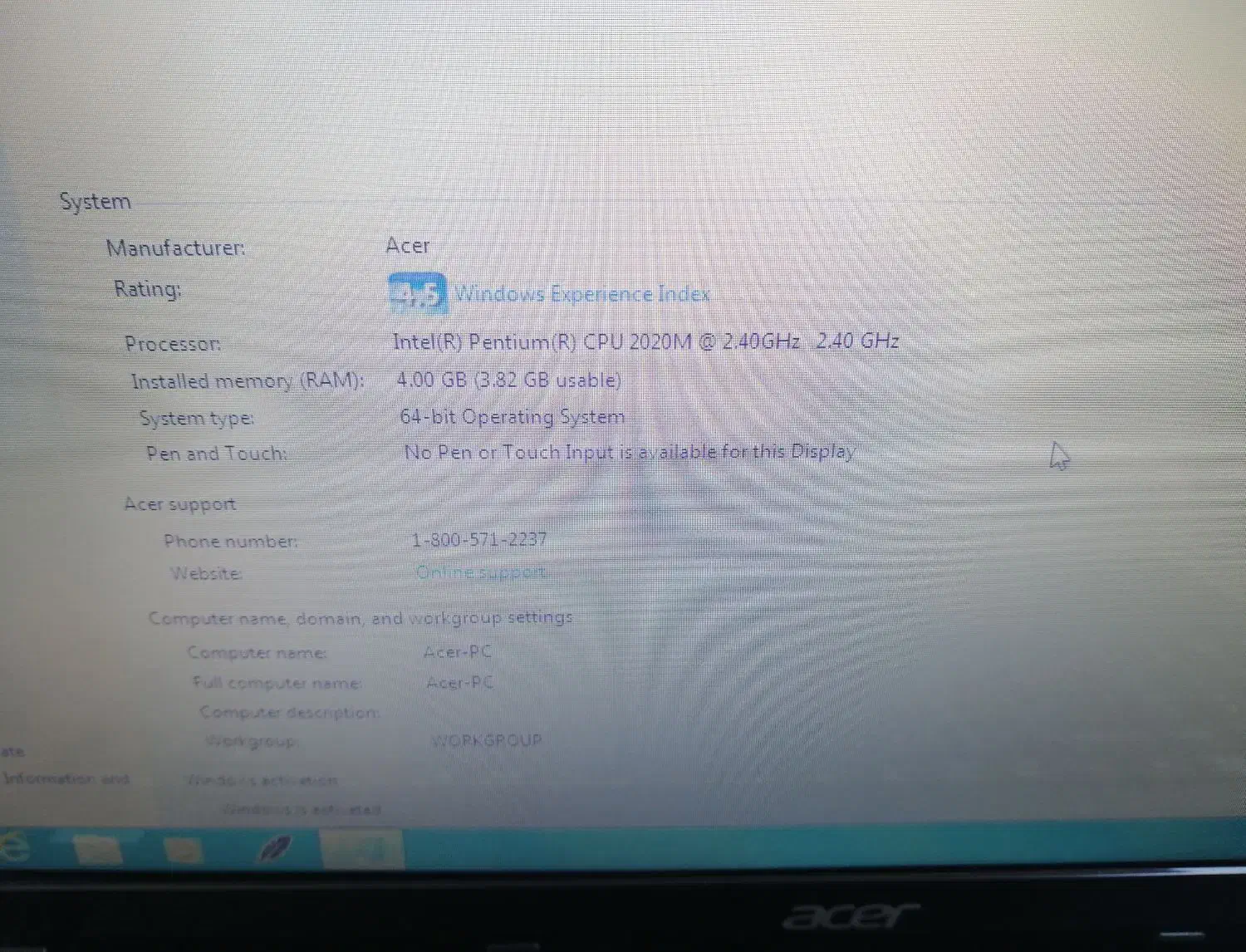 لپتاپ ایسر acer|رایانه همراه|ارومیه, |دیوار