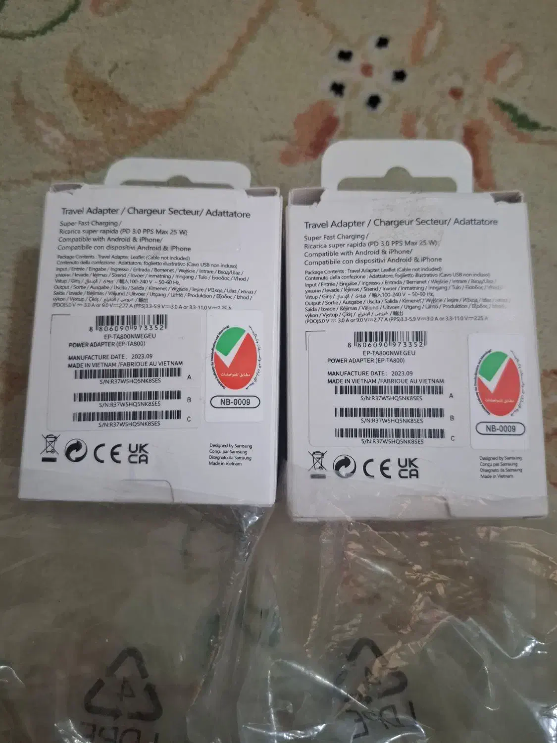 دو شارژر ۲۵ وات سامسونگ اورجینال|لوازم جانبی موبایل و تبلت|تهران, شهرک شهید باقری|دیوار