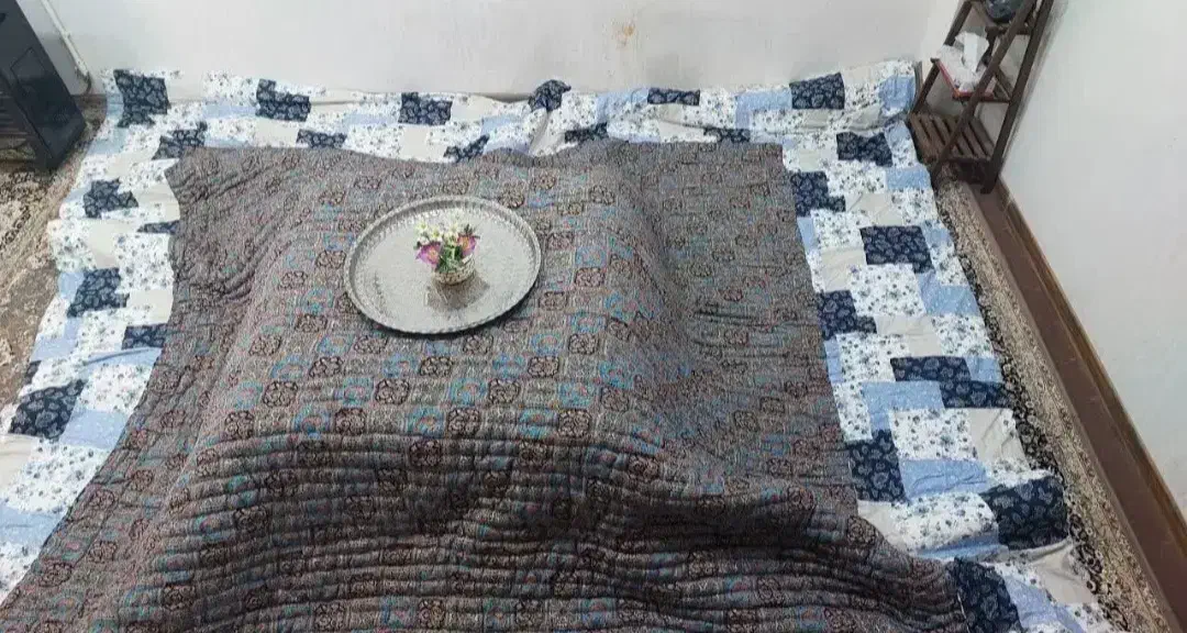 لحاف کرسی 4/20 در 4/20 متر مربع با وسط ترمه سلطنتی|رختخواب، بالش، پتو|تهران, شهید رجایی|دیوار