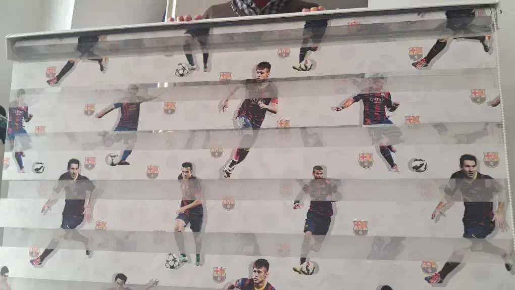 پرده زبرا ورزشی بارسلونا|پرده، رانر، رومیزی|تهران, سازمان برنامه جنوبی|دیوار