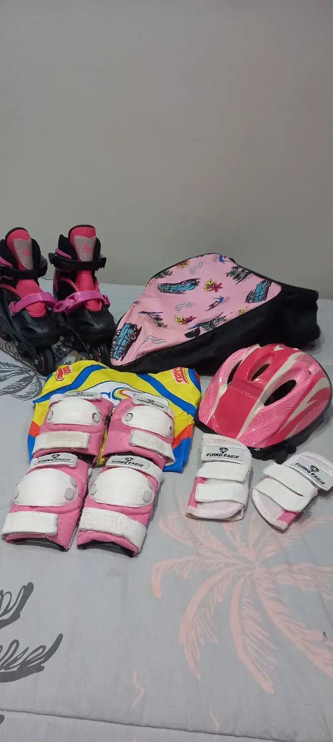 اسکیت مشکی صورتی سایز از ۲۶ تا ۳۰ در حد نو|دوچرخه، اسکیت، اسکوتر|تهران, باغ خزانه|دیوار