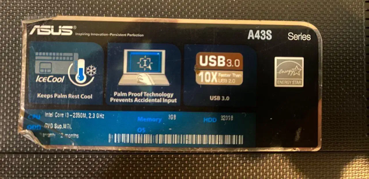 لپ تاپ مدل Asus A43s|رایانه همراه|تهران, حکمت|دیوار