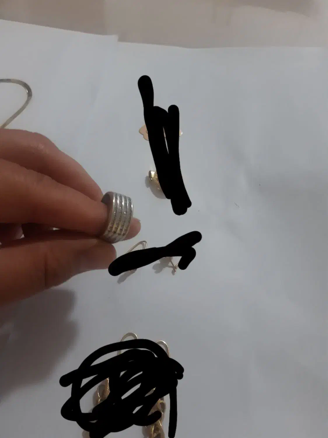 دستبند حلقه سفید و پلاک ماشین همه قیمت روز|جواهرات|زنجان, |دیوار