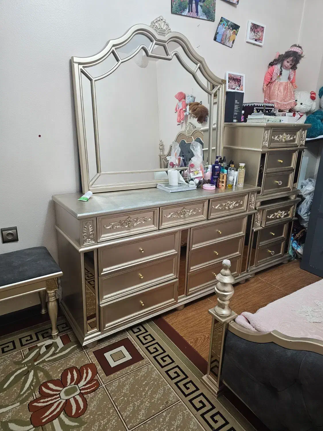 تخت ۲نفره نونو|تخت و سرویس خواب|شاهین‌شهر, خانه کارگر|دیوار