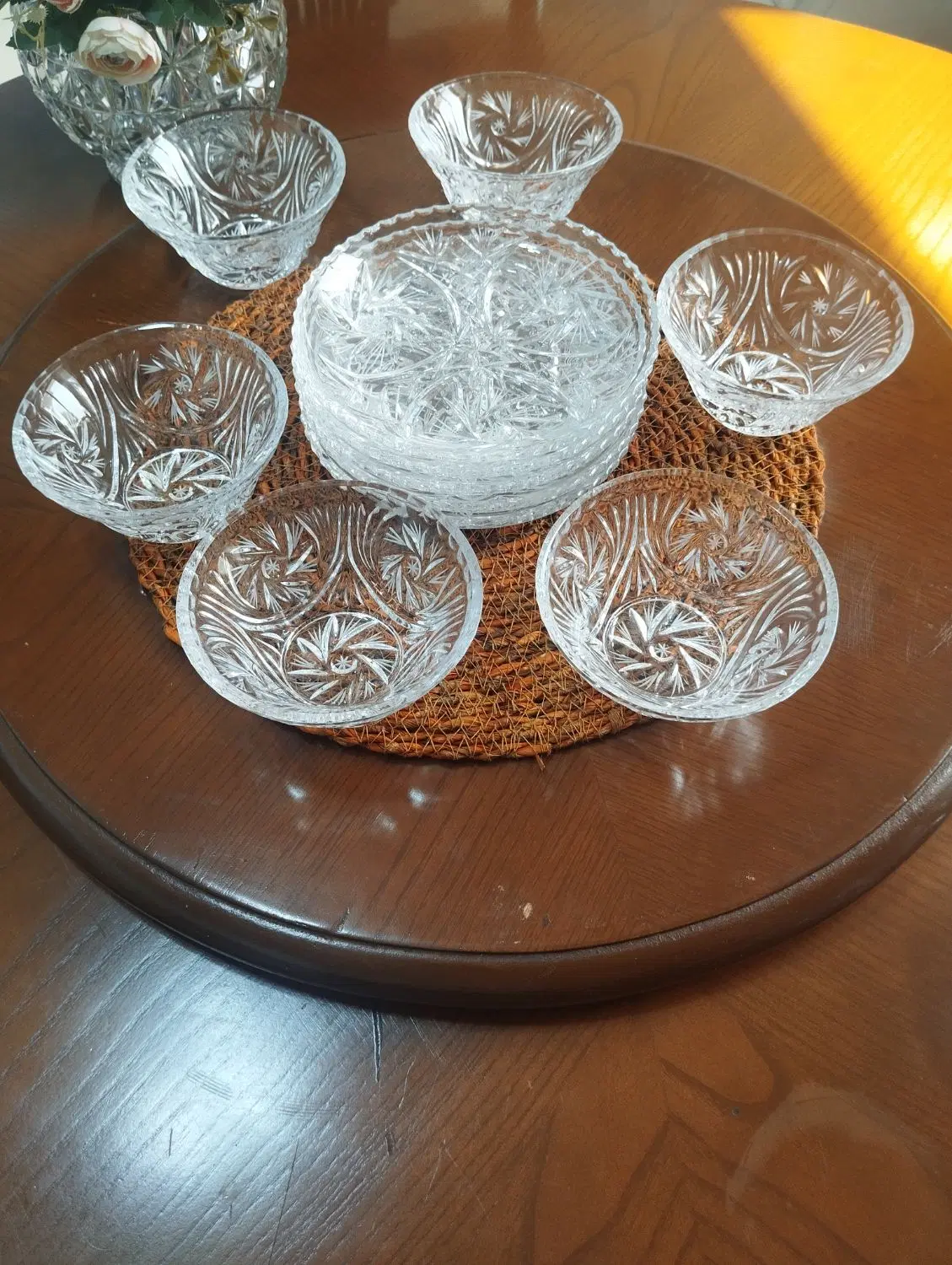کریستال خورشیدی میوه خوری فنجان پیش دستی نمکدان|ظروف سرو و پذیرایی|تهران, وردآورد|دیوار