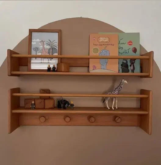 انواع شلف و دیوارکوب چوبی|کتابخانه، شلف، قفسههای دیواری|ری, شهرک نظامی|دیوار