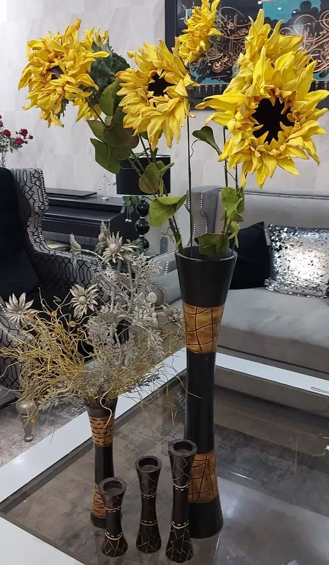 گل مصنوعی ، گلدان و شمعدان چوبی|گل مصنوعی|شیراز, زرگری|دیوار