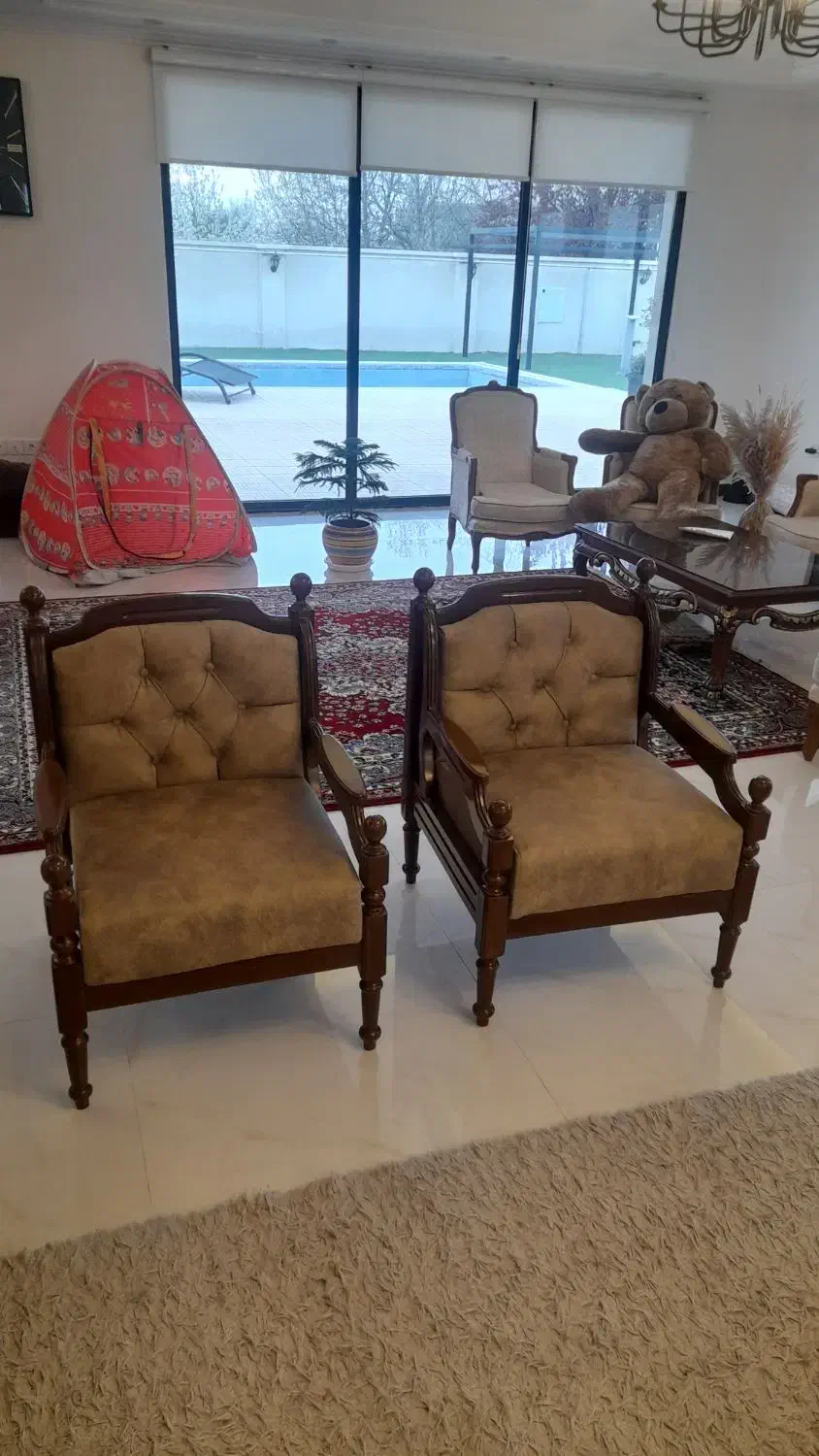 مبلهای مینی مال فرانسوی دسته چوبی|مبلمان خانگی و میز عسلی|ارومیه, |دیوار