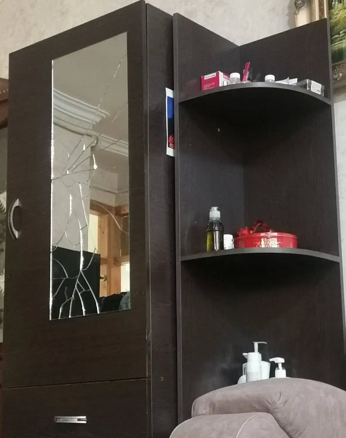 کمد لباس قهوه ای با دکور 3کشو|جاکفشی، کمد، دراور|بهشهر, |دیوار